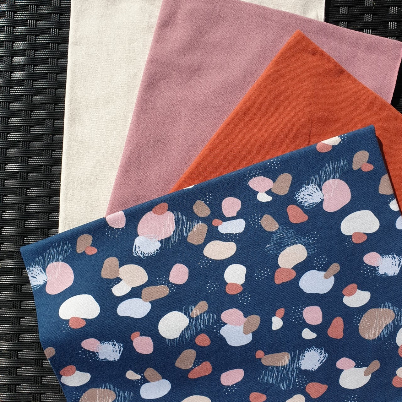 95/5 Cotton Elastane Lycra Jersey Navy Pebbles Etsy