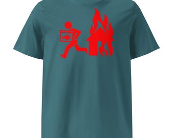 Saving Fish From a Fire - A Shirt For The Aquarium Lover (red)