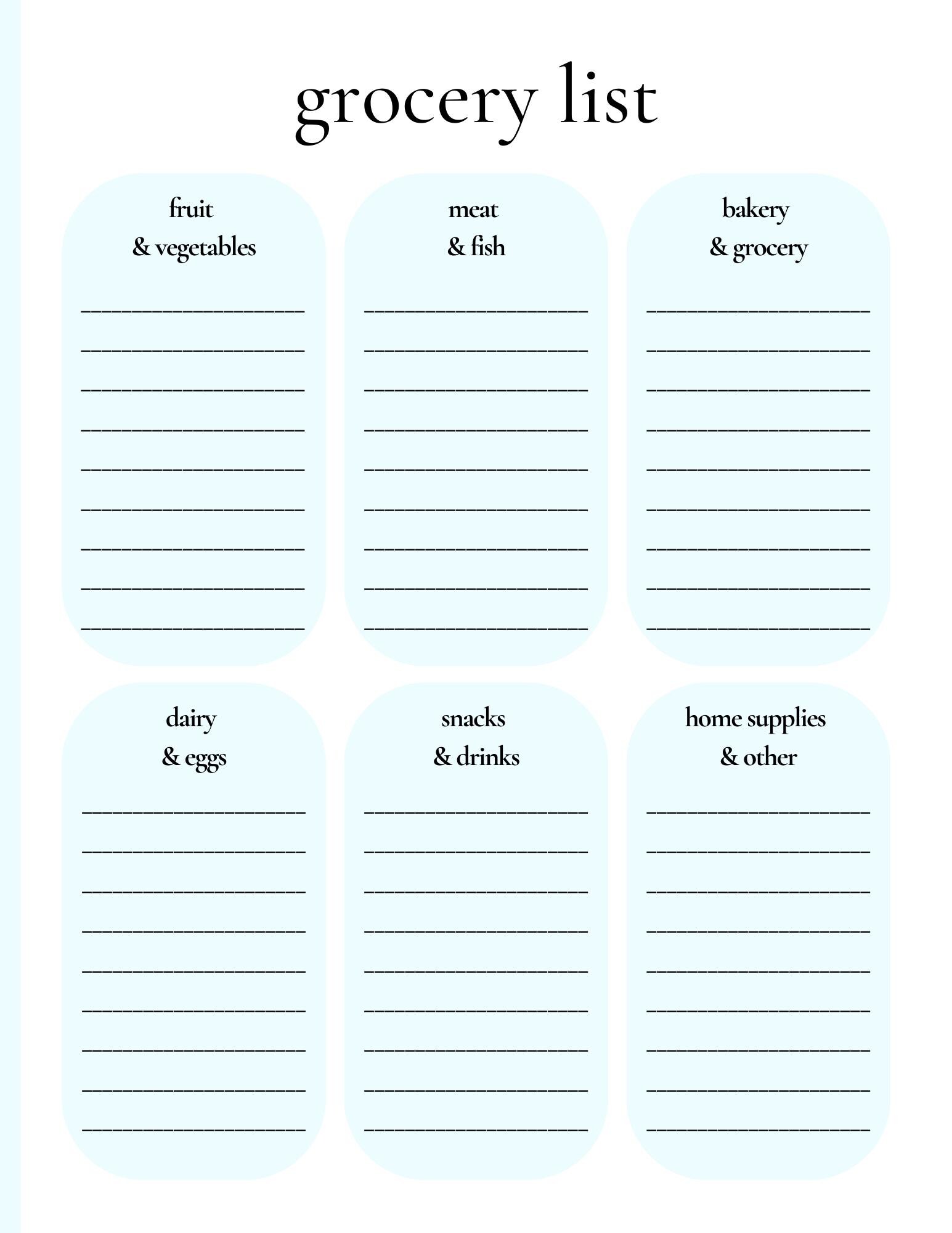 Printable Meal Planner Template | Weekly Food Journal & Grocery List ...