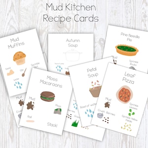 Mud Kitchen Recipe Cards, Homeschool Dramatic Play, Montessori Learning