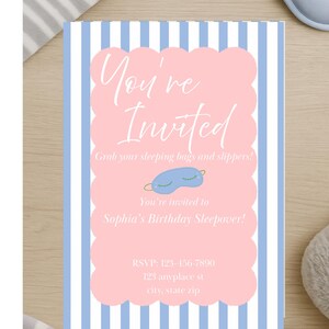 Sleepover Birthday Invitation