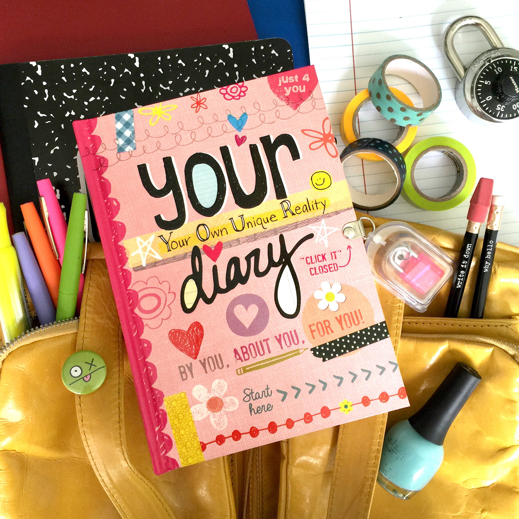 Your Diary illustrated diary for girls sparkly lock Etsy