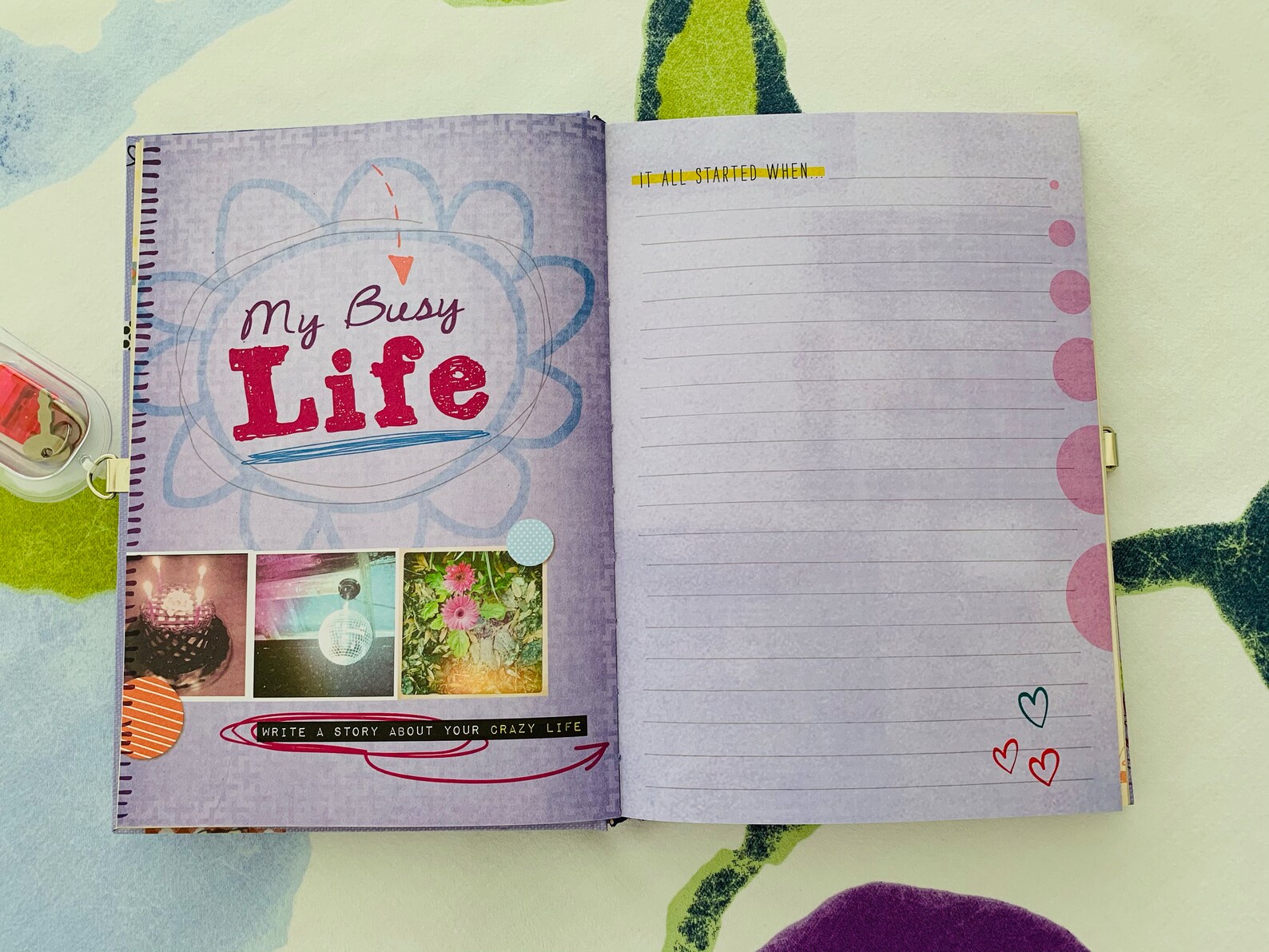 Mine Diary illustrated diary for girls sparkly lock Etsy
