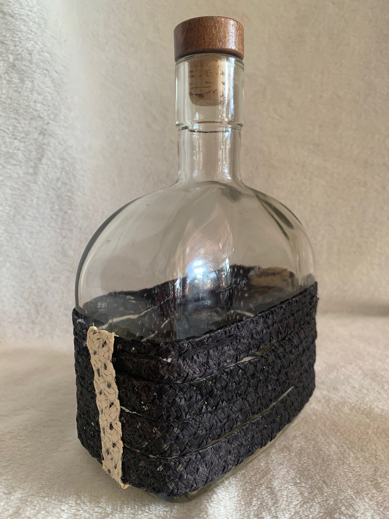 Decorative Glass Bottle With Wooden Cork Etsy