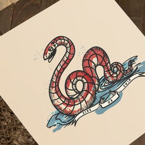Sea Serpent Poster Print / ello BEASTIE Art Print