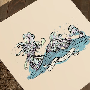 Mermaid Poster Print / ello BEASTIE Art Print