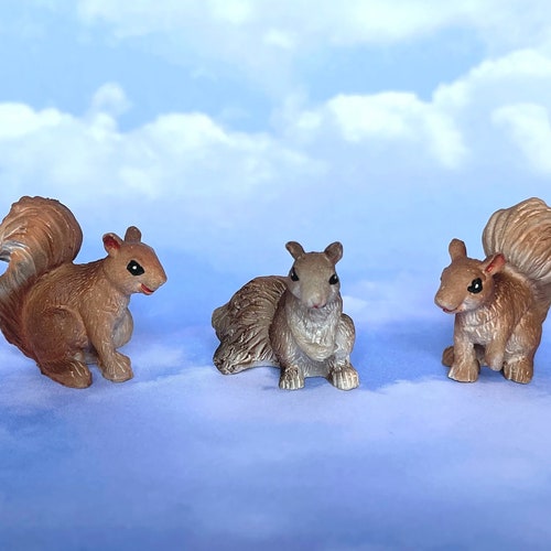 Miniature Squirrels Mini Squirrels Fairy Garden Accessories Etsy