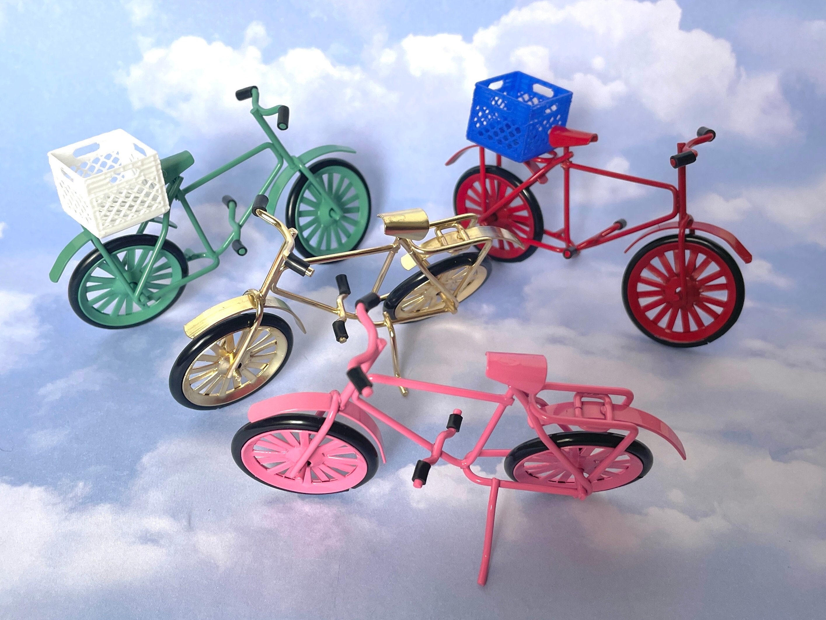 Miniature Bicycle With Optional Milk Crate Terrarium Miniature