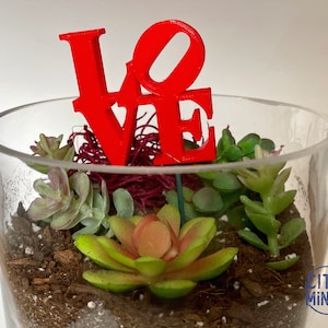 LOVE Sculpture Plant Stake - statue garden marker plant stick garden art