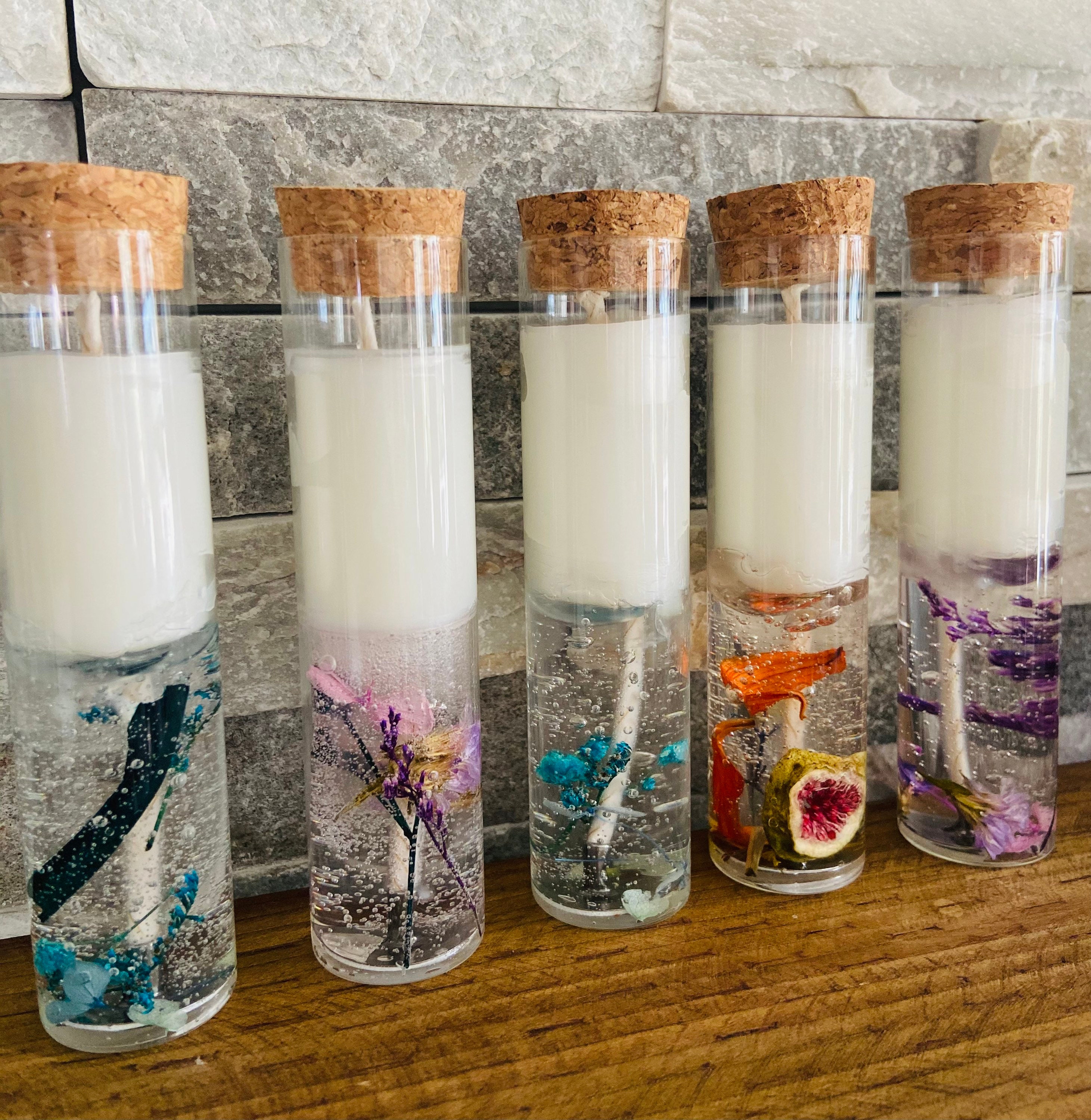 3 Jelly Scented Candle with Flowers Etsy