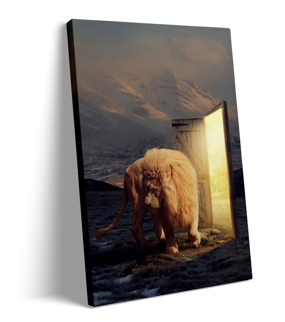 Lion Canvas Wall Art Lion Poster Sleepwalk Cute Girl Lion Canvas Poster