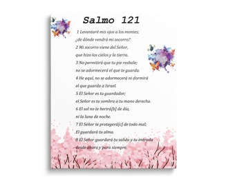 Salmo 91 En Español Para Pared, Psalm Wall Art, Cuadros Cristianos Pared  Español