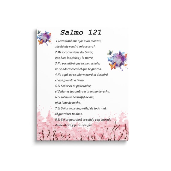 Salmo 91 En Espanol Wall Decor - Psalm 91 Cuadro - Christian Wall