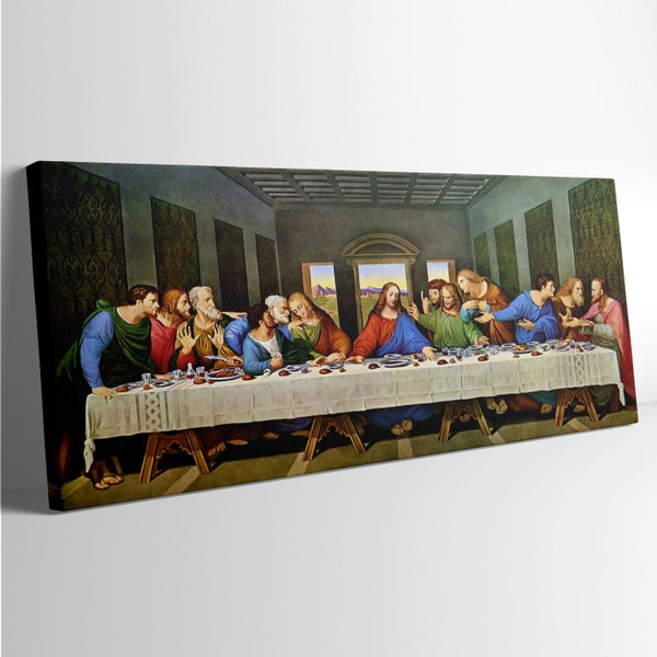 The Last Supper Canvas Poster, Leonardo da Vinci Classic Art Reproductions. Giclee Print& Silver Framed Art for Wall Décor, Galllay Poster