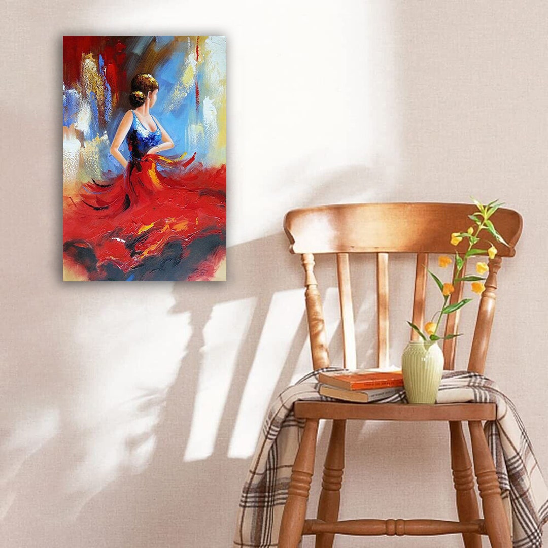 Modern Abstract Dancing Girl Oil Paintings on Canvas Wall Art Spanish