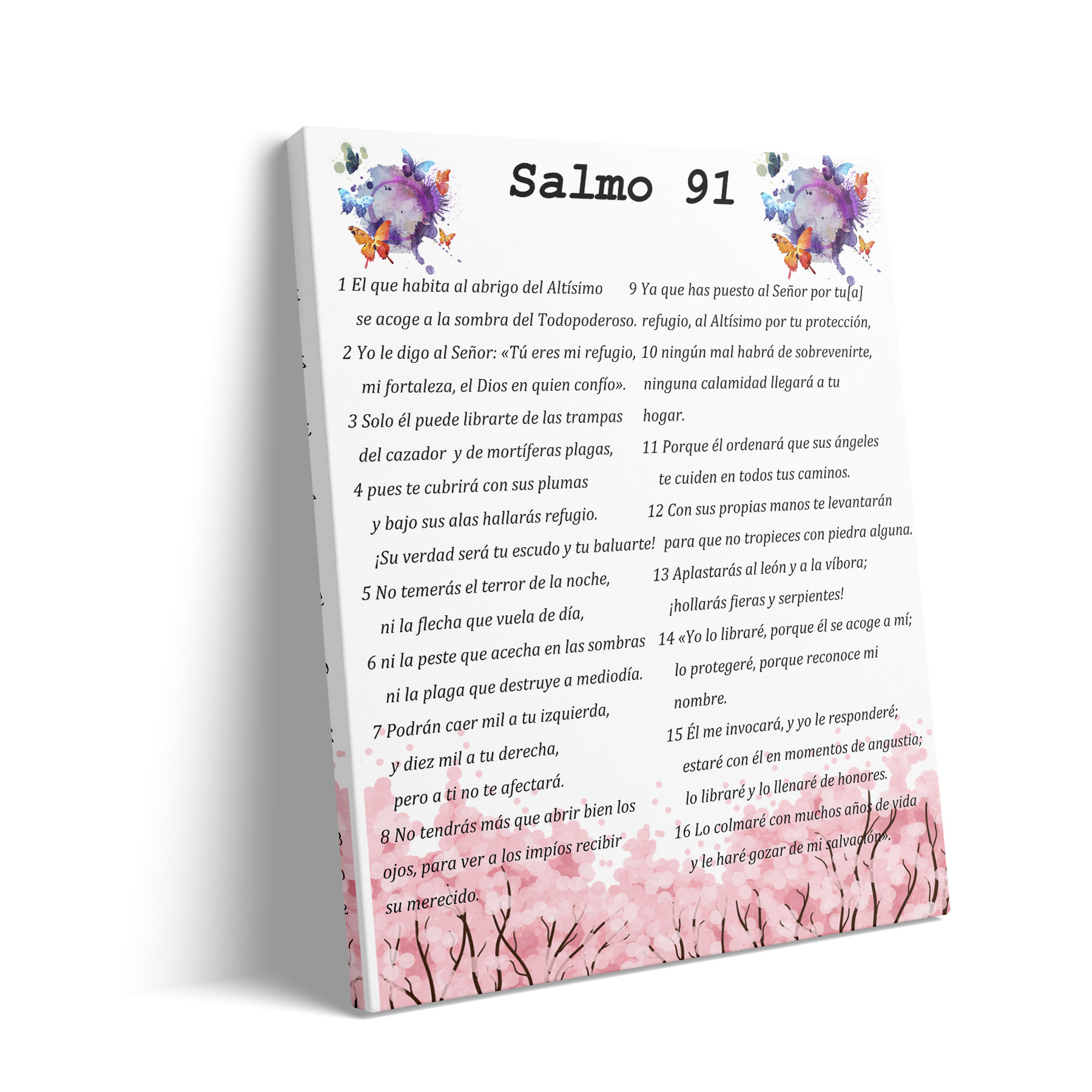 Salmo 91 Impresion De Arte Crist en Blanco Spanish Ready to Hang Bible  Canvas U