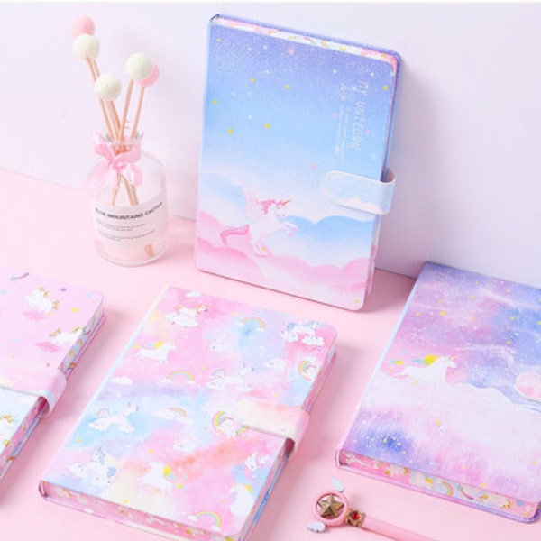 Magnet notebooks // magnet clips // kawaii // cute // Stationary // Journal // artbook // butterflies // unicorn // children//valentines day