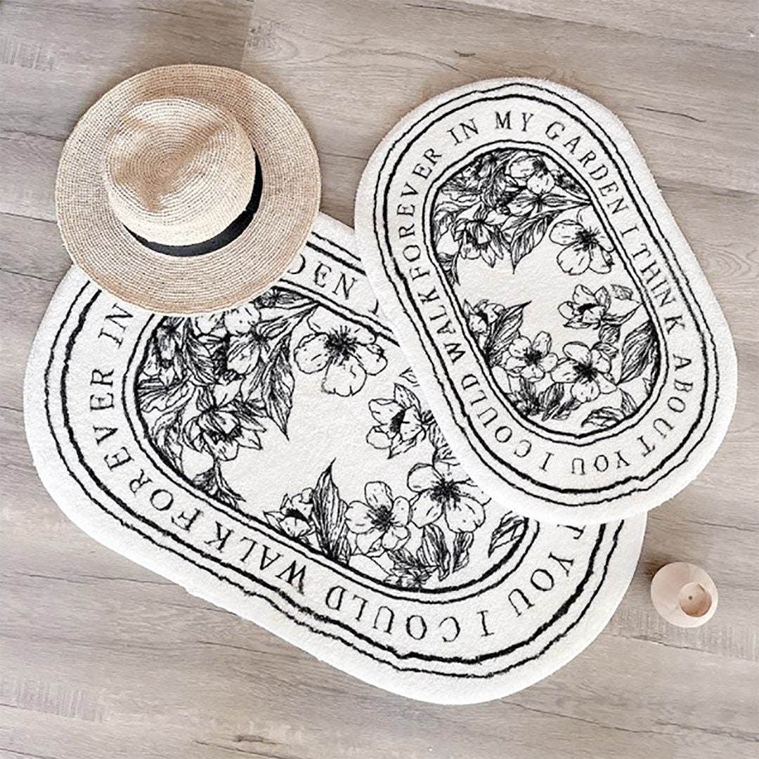 Soft Bath Rug Black and White Mat Bathroom Mat Washable Etsy