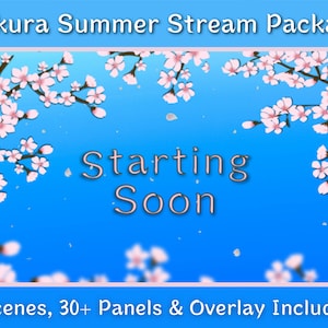 Summer Stream Scene | 4 Different Cherry Blossom Videos | Stream Overlay | 30+ Twitch Panels