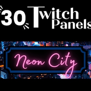 Pink Neon Twitch Panels | 30 High Quality Panels | Cyberpunk Inspired