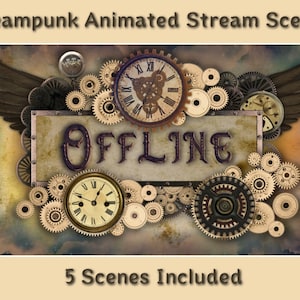 Steampunk Twitch Scenes for Streaming | Animated | High Quality | Seamless Looping | Twitch Overlays