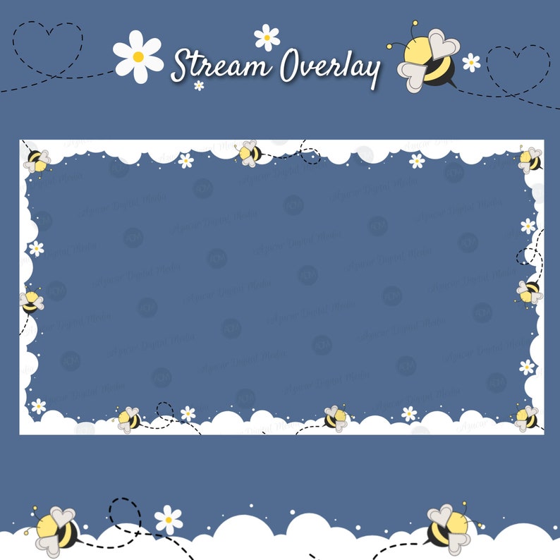 About Me Twitch Panels & Stream Overlay With Bees and Daisy Flowers ...