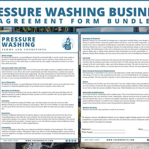 Pressure Washing Agreement templates,pressure washing,pressure cleaning,power washing, power washer, pressure washing contract