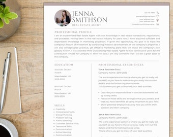 Modelo de currículo do Canva | Modelo de currículo com carta de apresentação | Moderno | Currículo CV | Modelo de currículo | Currículo Profissional | Download instantâneo