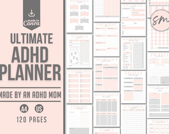 adhd planner, productivity planner, printable planner, ADHD planner for Adults, ADHD planner for work, ADHD organization, adhd journal