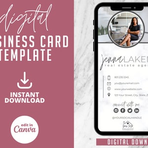Business Card Template | Digital Business Card | Canva Business Card | Real Estate Marketing | Modern Business Card | Canva Template