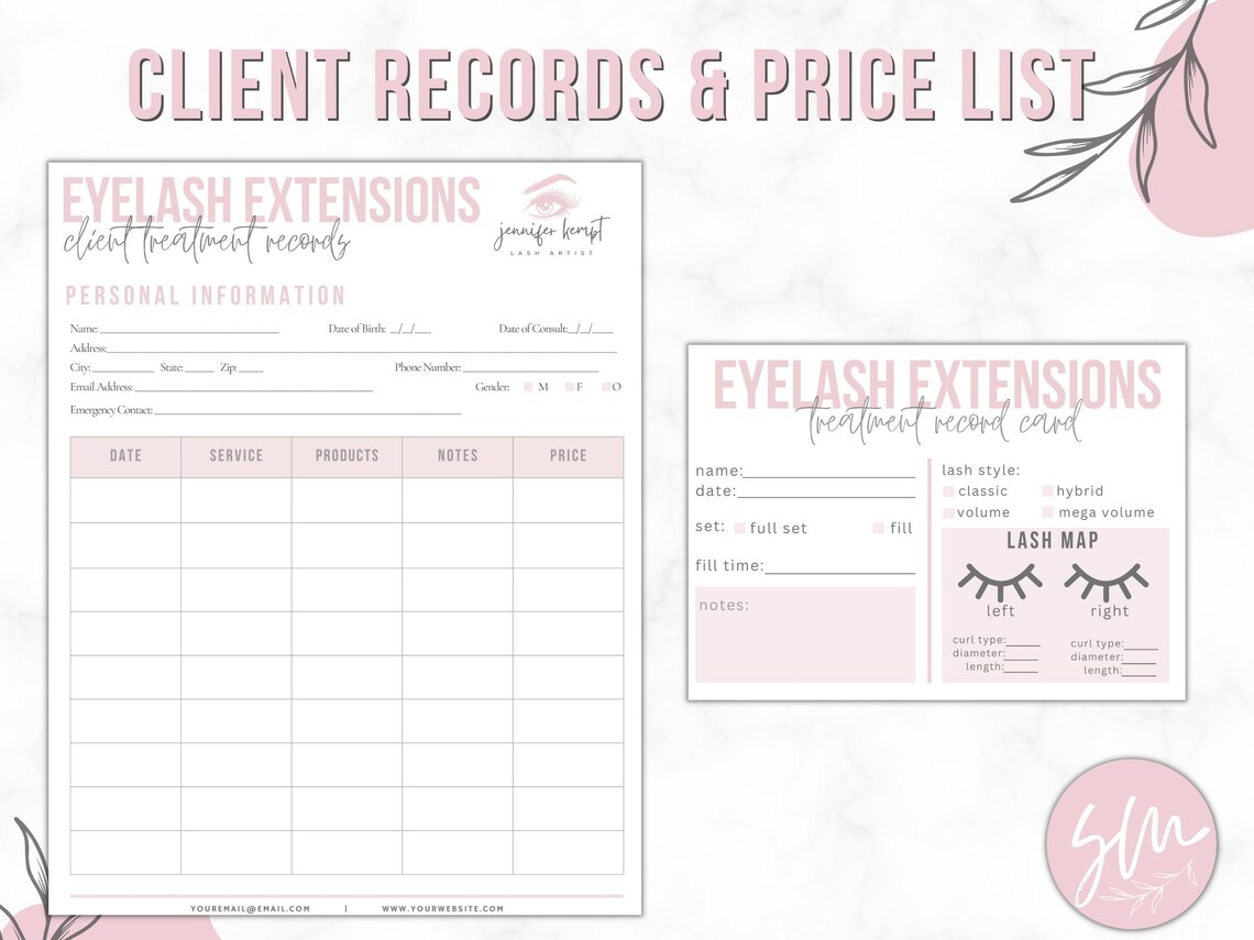 Eyelash Extension Forms Lash Extensions Client Consent - Etsy