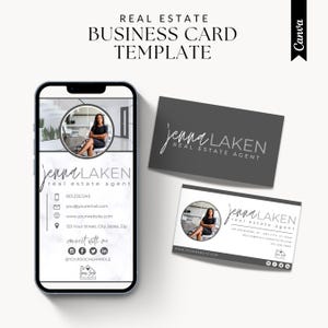 Business Card Template | Digital Business Card | Business Card Bundle | Real Estate Marketing | Modern Business Card | Canva Template
