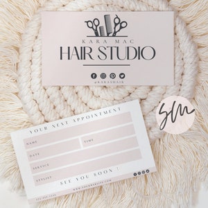 Friseur Visitenkarte, Friseur Visitenkarte Vorlage, bearbeitbare Friseur Kontakt Karte, Blush Pink Salon Visitenkarte