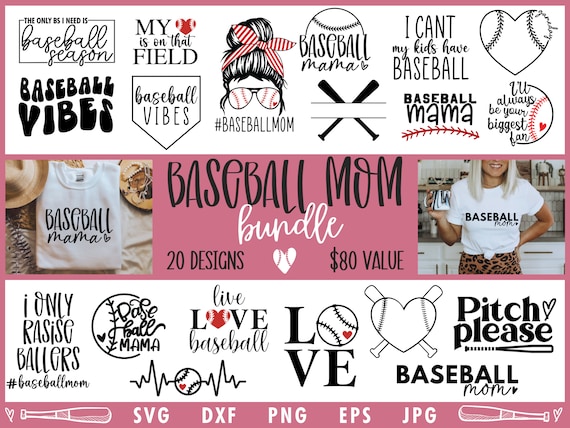 Baseball Mom Svg Bundle , Png Ai Eps Dxf, Baseball Cricut Cut Files, Silhouette, Baseball Svg Bundle, Baseball Shirt Svg | Baseball mom life