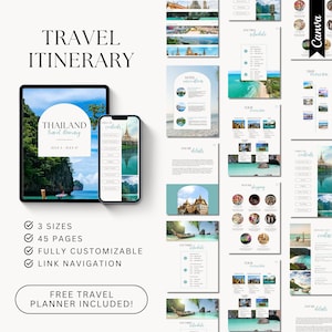 Reiseplan Vorlage | Anpassbarer Canva Mobile Reiseplan | Reiseablauf | Reisebegleiter | Reiseplan Vorlage