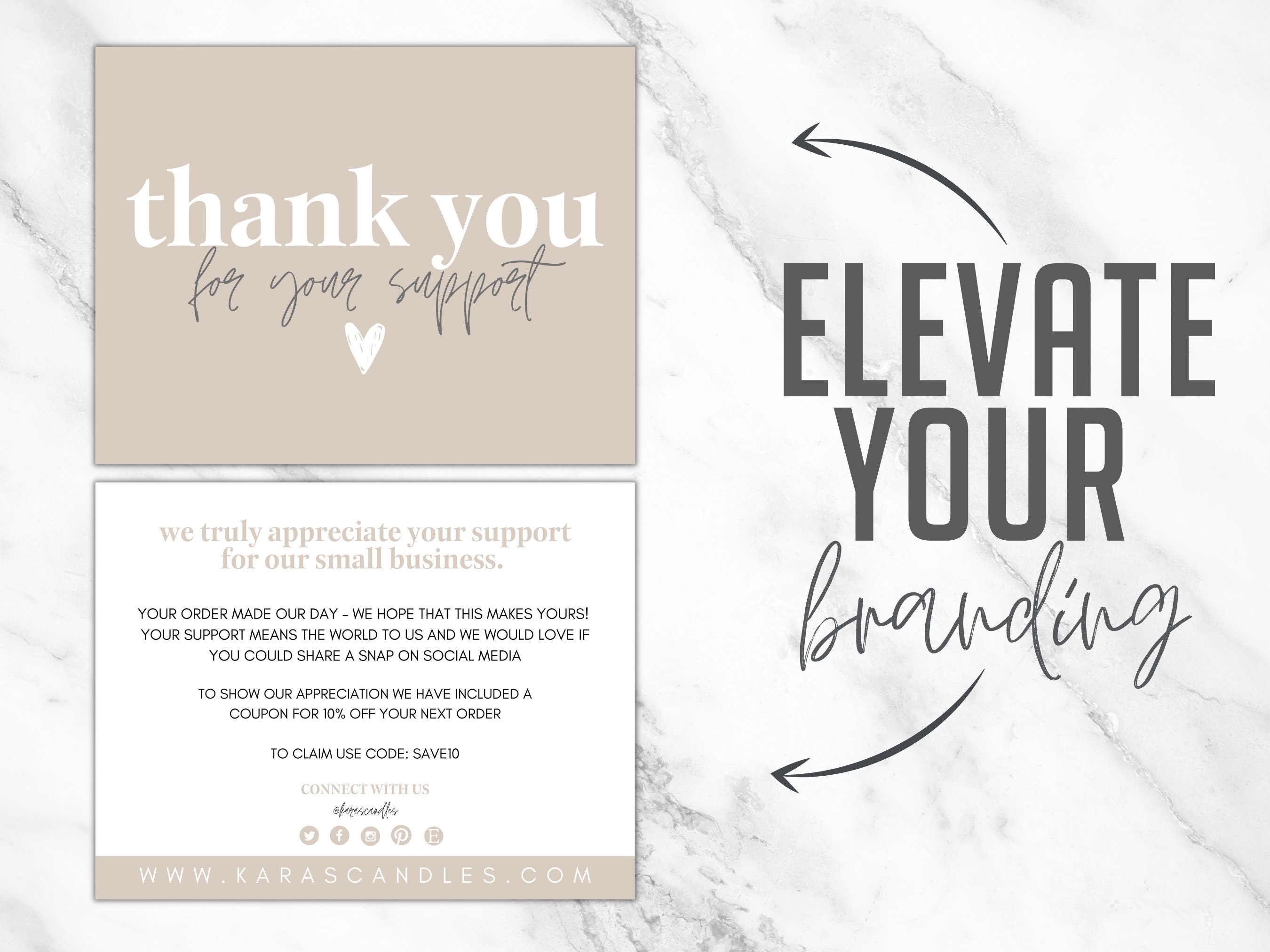 Thank You Card Template, Thank You Card Business, Thank You Card ...