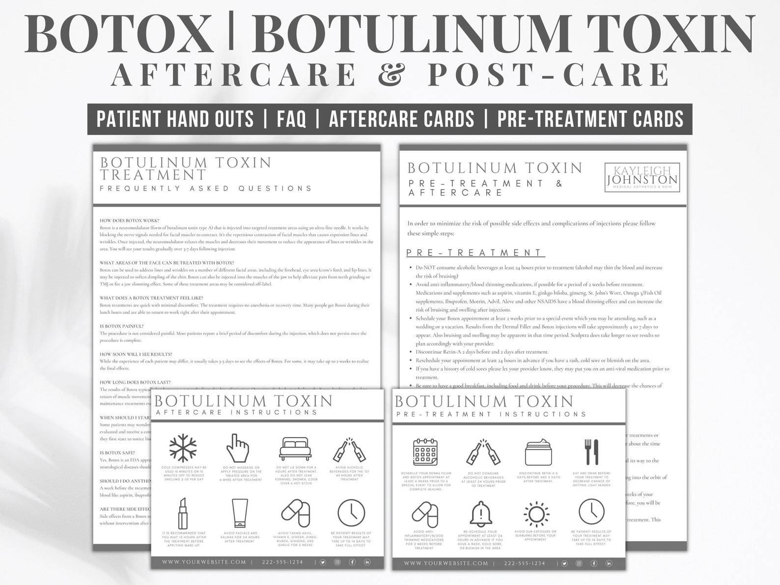 EDITABLE Botox Aftercare, Botox Pre and Post Treatment Care ...