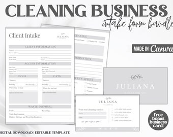 Professional Residential Cleaning, Editable Client Intake form, Cleaning Agreement, Cleaning Service, intake form template