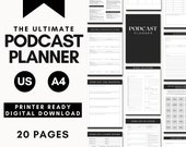 Podcast planner, podcast template, podcast checklist, content planner, podcast, podcast kit, podcast templates, downloadable planner