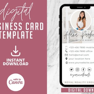Sjabloon voor digitale visitekaartjes | Visitekaartjesbundel | Canva-visitekaartje | Vastgoedmarketing | Modern visitekaartje | Canva-sjabloon