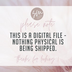 Puede incluir: Una tarjeta blanca con fondo rosa y el texto "Sm por favor, ten en cuenta: ESTE ES UN ARCHIVO DIGITAL - NO SE ENV&Iacute;A NING&Uacute;N ART&Iacute;CULO F&Iacute;SICO. &iexcl;Gracias por mirar!"