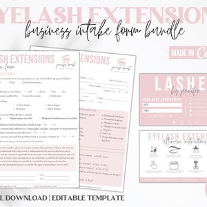 Professional Eyelash Extension Forms,Lash Forms, Lash Intake Forms, Esthetician forms, Lash Tech Consultation, Esthetician Templates
