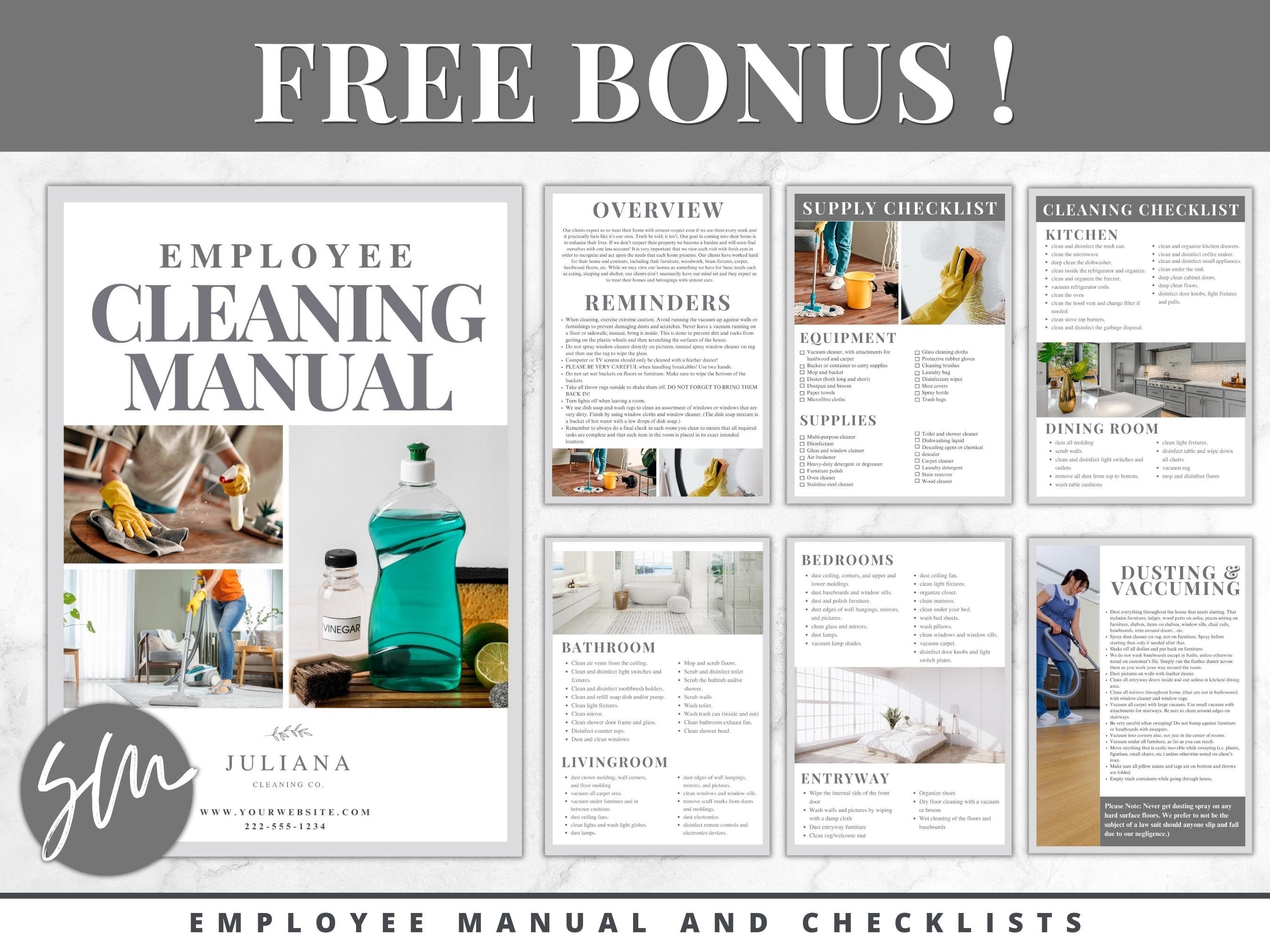 Editable Cleaning Business Employee Handbook Bundle Employee Etsy
