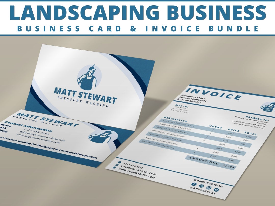 Pressure Washing Invoice, Pressure Washing Business Card,pressure