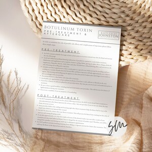 EDITABLE Botox Aftercare, Botox Pre and Post Treatment Care ...