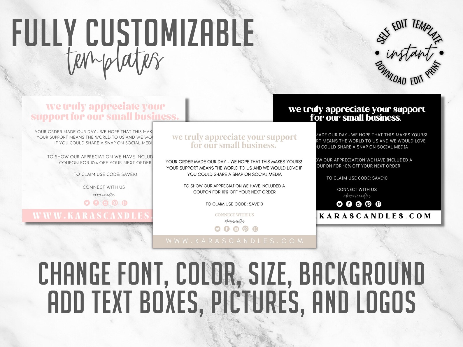 Thank You Card Template, Thank You Card Business, Thank You Card ...