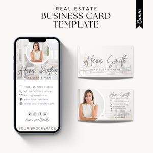 Business Card Template | Digital Business Card | Canva Business Card | Real Estate Marketing | Modern Business Card | Canva Template