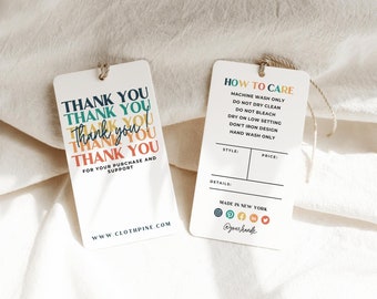 Modelo de etiqueta pendurada, modelo de etiqueta, design de etiqueta pendurada, etiqueta personalizada personalizada, modelo de etiqueta de moda imprimível, etiquetas editáveis de obrigado Boutique Swing