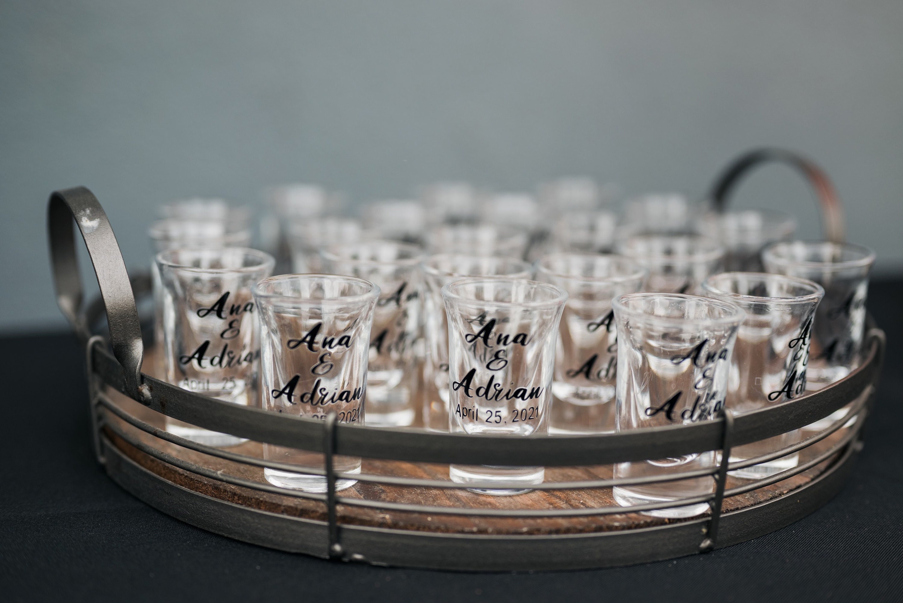 Personalized wedding shot glasses. Etsy