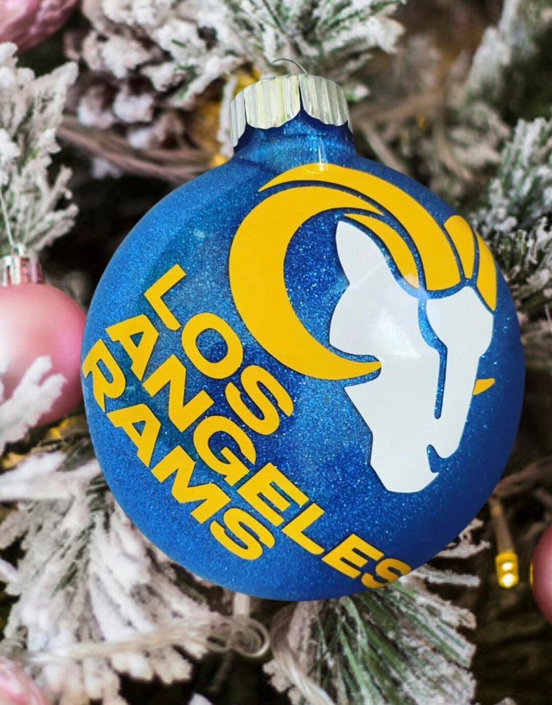 Los Angeles Rams Christmas Glitter Ornaments Home Decor - Etsy